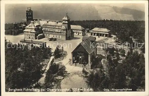 Oberwiesenthal Erzgebirge Berghaus Fichtelberg Fliegeraufnahme Kat. Oberwiesenthal