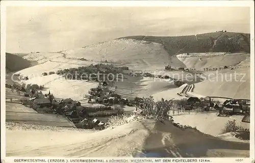 Oberwiesenthal Erzgebirge Unter  und Boehmisch  Wiesenthal Fichtelberg Kat. Oberwiesenthal