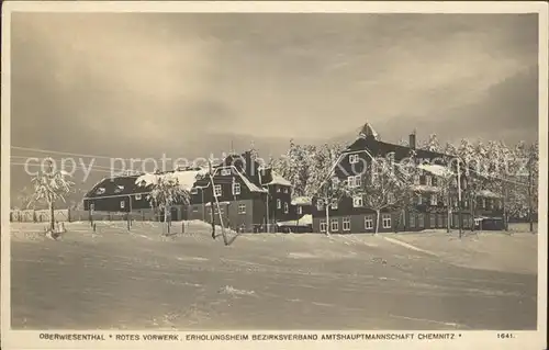 Oberwiesenthal Erzgebirge Rotes Vorwerk Winter Kat. Oberwiesenthal