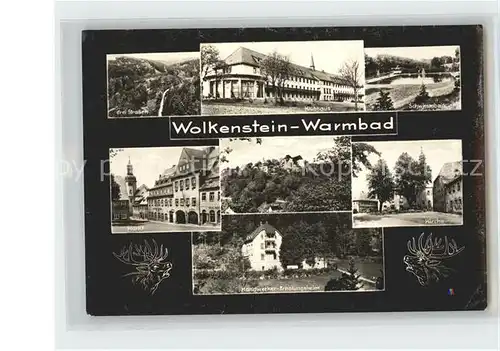 Wolkenstein Erzgebirge Drei Strassen Klubhaus Schwimmbad Markt Kirche Handwerker Erholungsheim Kat. Wolkenstein