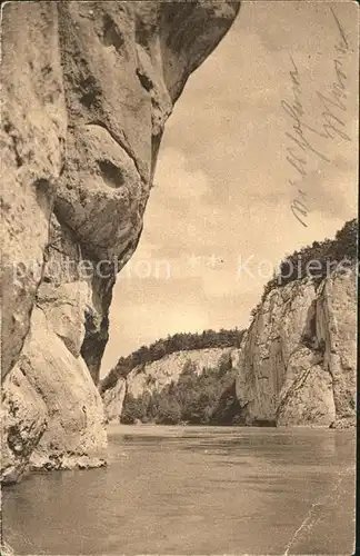 Weltenburg Kelheim Partie an der Langen Wand Donaudurchbruch Kat. Kelheim