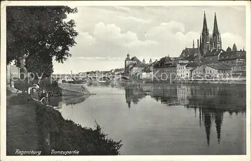 Regensburg Steinerne Bruecke und Dom / Regensburg /Regensburg LKR