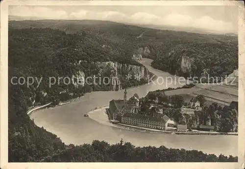 Weltenburg Kelheim Kloster Weltenburg Donaupartie Fliegeraufnahme Kat. Kelheim