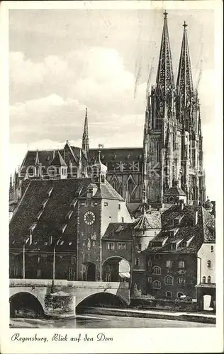 Regensburg Steinerne Bruecke mit om / Regensburg /Regensburg LKR