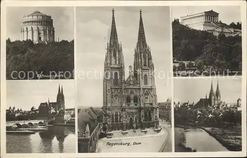 Regensburg Befreiungshalle Dom Walhalla Steinerne Bruecke Donaupartie / Regensburg /Regensburg LKR