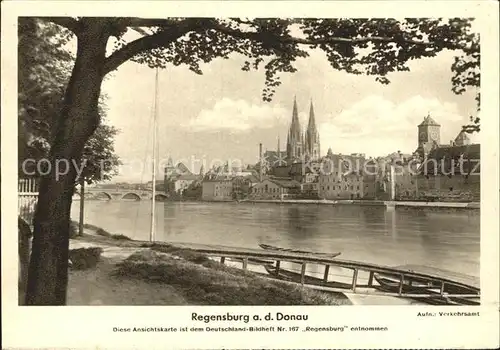 Regensburg Donaupartie mit Dom / Regensburg /Regensburg LKR