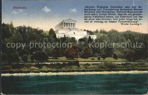 Donaustauf Donaupartie mit Walhalla Kat. Donaustauf