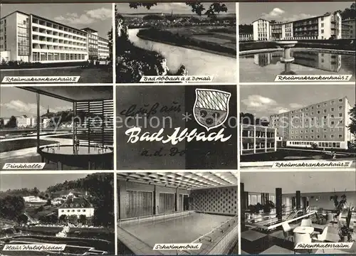 Bad Abbach Rheumaklinik I II und II Trinkhalle Donaupartie Haus Waldfrieden Schwimmbad Aufenthaltsraum Kat. Bad Abbach