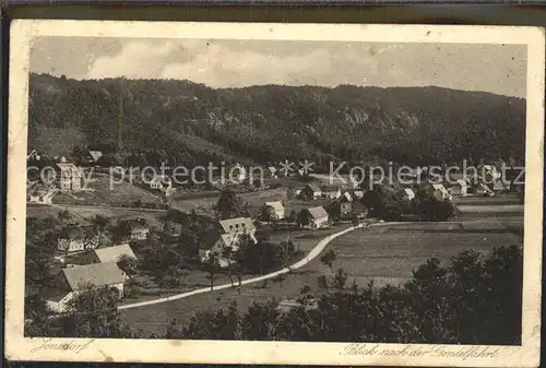 Jonsdorf Blick zur Gondelfahrt Kat. Kurort Jonsdorf