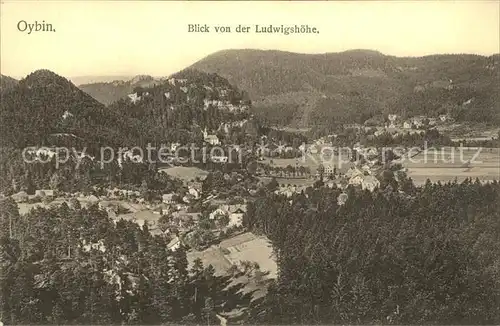 Oybin Blick von der Ludwigshoehe Kat. Kurort Oybin