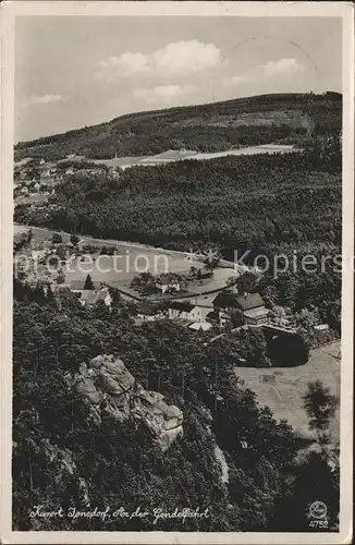 Jonsdorf Hotel Gondelfaht mit dem Jonsberg Kat. Kurort Jonsdorf