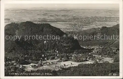 Oybin Oybin und Zittau vom Hochwald gesehen Kat. Kurort Oybin