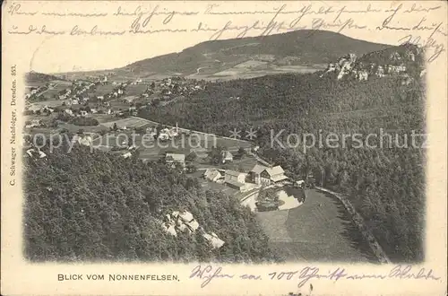 Jonsdorf Blick vom Nonnenfelsen Kat. Kurort Jonsdorf