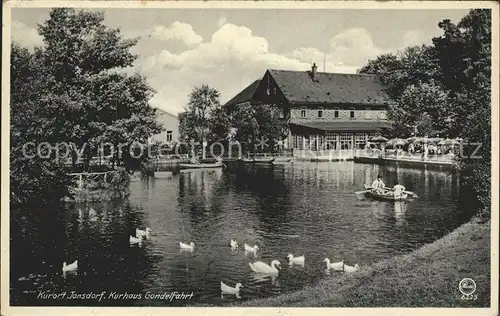 Jonsdorf Kurhaus Gondelfahrt Schwanenteich Kat. Kurort Jonsdorf