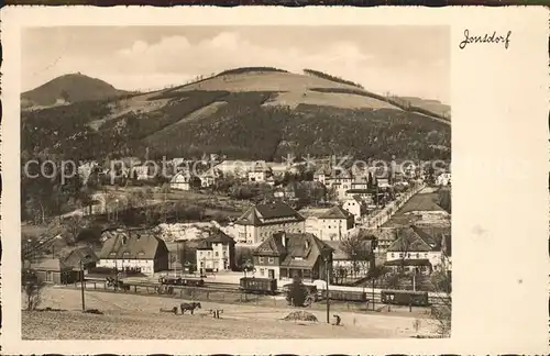 Jonsdorf Teilansicht mit Lausche Kat. Kurort Jonsdorf