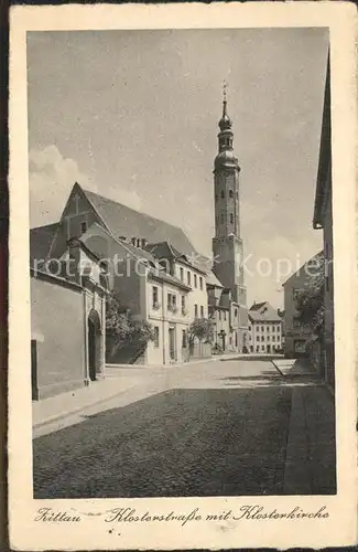 Zittau Klosterstrasse mit Klosterkirche Kat. Zittau