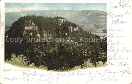 Oybin Panorama Blick vom Pferdeberg Hochwald Kat. Kurort Oybin