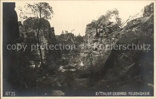 Oybin Felsengasse Zittauer Gebirge Kat. Kurort Oybin