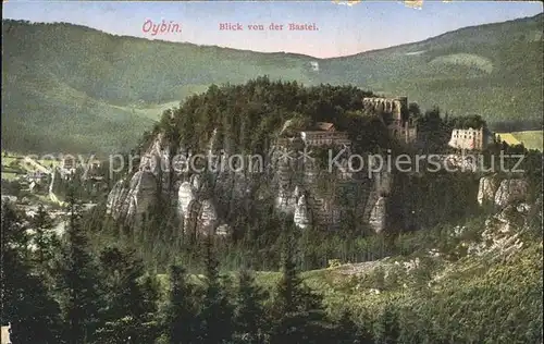 Oybin Blick von der Bastei Kat. Kurort Oybin