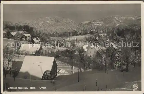 Hain Oybin Winterpanorama Zittauer Gebirge Kat. Kurort Oybin