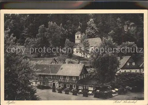 Oybin Hotel Klosterhof Historische Gaststaette Kirche Kupfertiefdruck Kat. Kurort Oybin