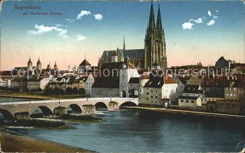 Regensburg Steinerne Bruecke Dom St Peter / Regensburg /Regensburg LKR