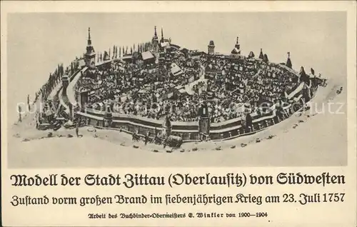 Zittau Modell der Stadt anno 1757 Kat. Zittau