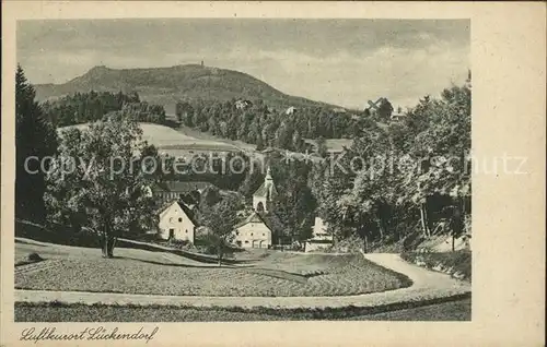 Lueckendorf Luftkurort mit Blick zum Hochwald Zittauer Gebirge Kat. Kurort Oybin