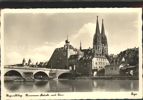 Regensburg Steinerne Bruecke Dom St Peter / Regensburg /Regensburg LKR