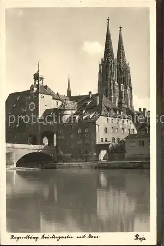 Regensburg Steinerne Bruecke Dom St Peter / Regensburg /Regensburg LKR