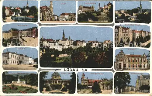 Loebau Sachsen postamt Markt Koenigsplatz  Kat. Loebau