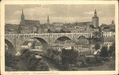 Bautzen Kronprinzenbruecke Altstadt Kirche Serie Heimatbilder Kupfertiefdruck Kat. Bautzen