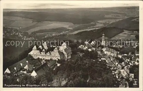 Augustusburg Schloss Fliegeraufnahme Kat. Augustusburg