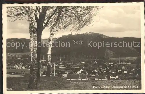 Erdmannsdorf Augustusburg Gesamtansicht mit Schloss Augustusburg Kat. Augustusburg