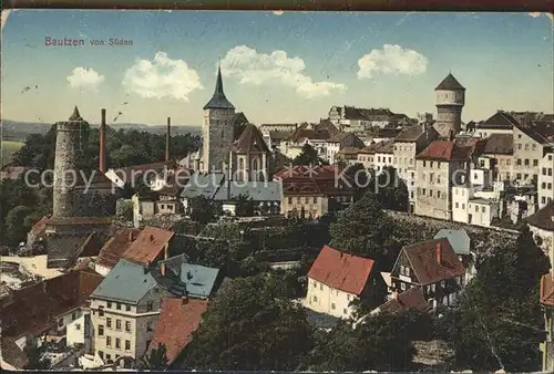 Bautzen Altstadt von Sueden Alte Wasserkunst Michaeliskirche Turm Kat. Bautzen