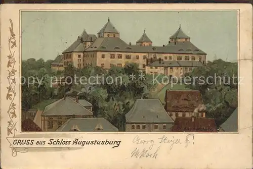 Augustusburg Teilansicht mit Schloss Kat. Augustusburg