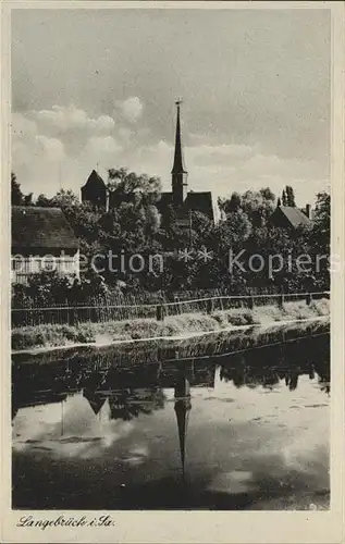 Langebrueck Dorfteich Kirche Kat. Dresden