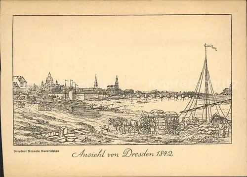 Dresden Ansicht von Dresden 1842 Kat. Dresden Elbe