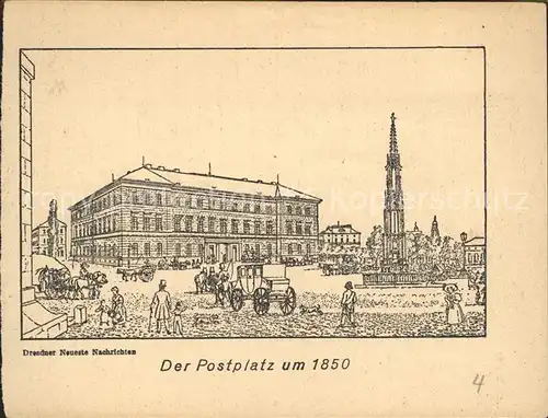 Dresden Postplatz um 1850 Kat. Dresden Elbe