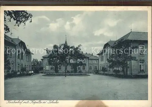 Moritzburg Sachsen Bruederanstalt Knabenhof mit Kapelle und Schulhof Kat. Moritzburg Dresden