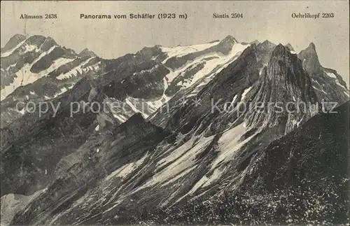 Appenzell IR Gebirgspanorama vom Schaefler Altmann Saentis Oehrlikopf Appenzeller Alpen Kat. Appenzell