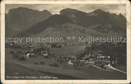 Weissbad Panorama Blick vom Schaefler Ebenalp Appenzeller Alpen Kat. Weissbad