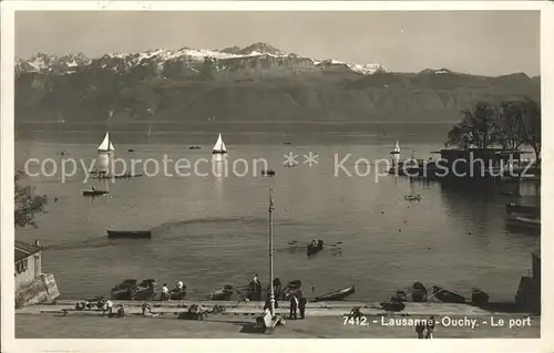 Ouchy Le Port Lac Leman et les Alpes de Savoie Kat. Lausanne