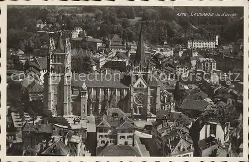 Lausanne VD Kathedrale Fliegeraufnahme Kat. Lausanne