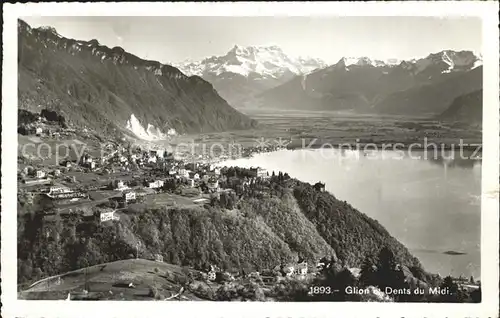 Glion Panorama Lac Leman Dents du Midi Genfersee Alpen Kat. Glion