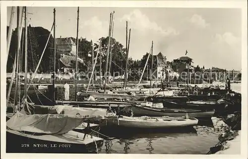 Nyon VD Le Port Hafen Segelboote Kat. Nyon