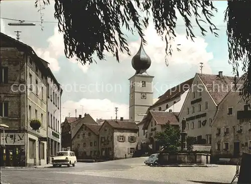 Ruhmannsfelden Marktplatz mit Brunnen Kat. Ruhmannsfelden