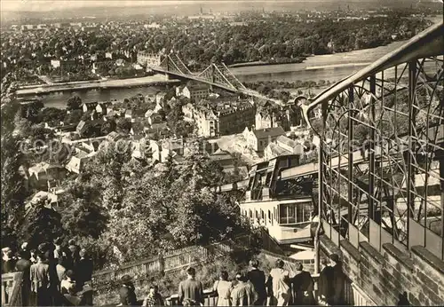 Dresden Blick auf Loschwitz und Blasewitz Bergbahn Kat. Dresden Elbe