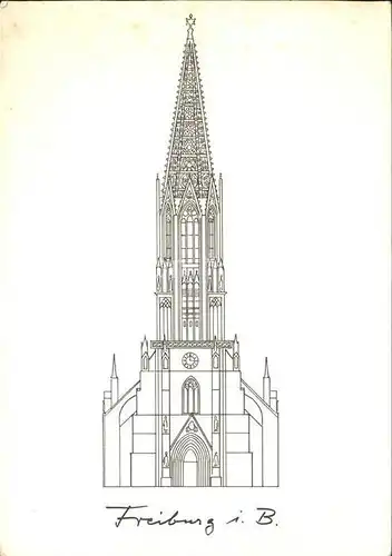 Freiburg Breisgau Muenster Zeichnung Kuratorium Kinderhilfswerk der Bruderschaft Salem Kat. Freiburg im Breisgau