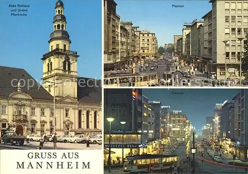 Mannheim Altes Rathaus Planken Strassenbahn Kat. Mannheim